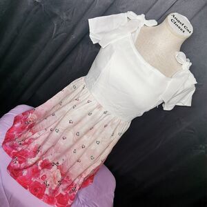 MA*RS White Jewel Rose Mini Dress Size Small Prom Party Kawaii Bling Gyaru Gal